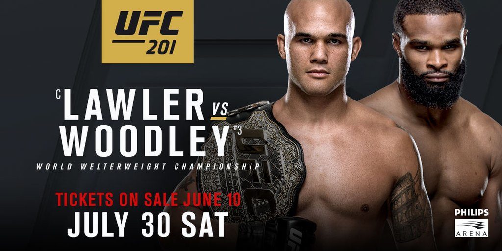 Robbie Lawler vs Tyron Woodley walką wieczoru gali UFC 201