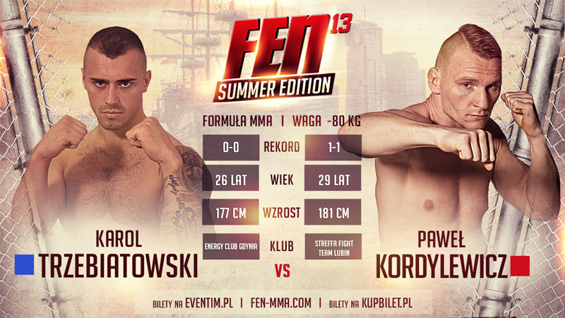 Kordylewicz vs Trzebiatowski na otwarcie gali FEN 13 Summer Edition