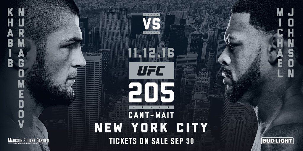 Khabib Nurmagomedov vs. Michael Johnson oficjalnie na UFC 205 w Nowym Jorku