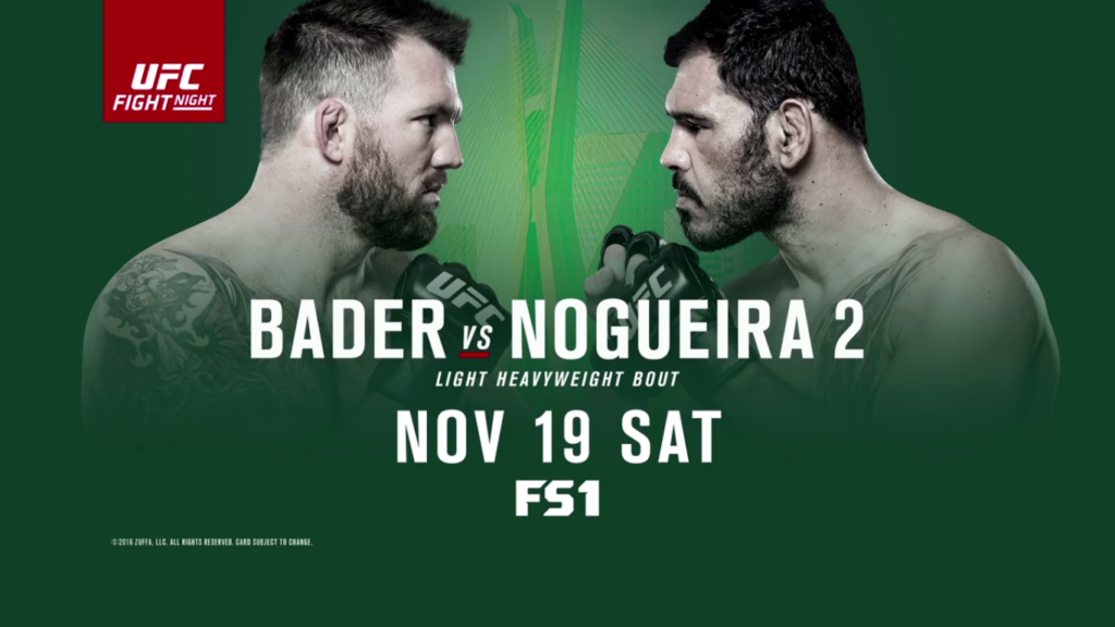 UFC Fight Night 100: Bader vs. Nogueira 2 – wyniki