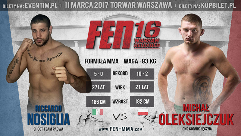 Oleksiejczuk vs Nosiglia na gali FEN 16 Warsaw Reloaded