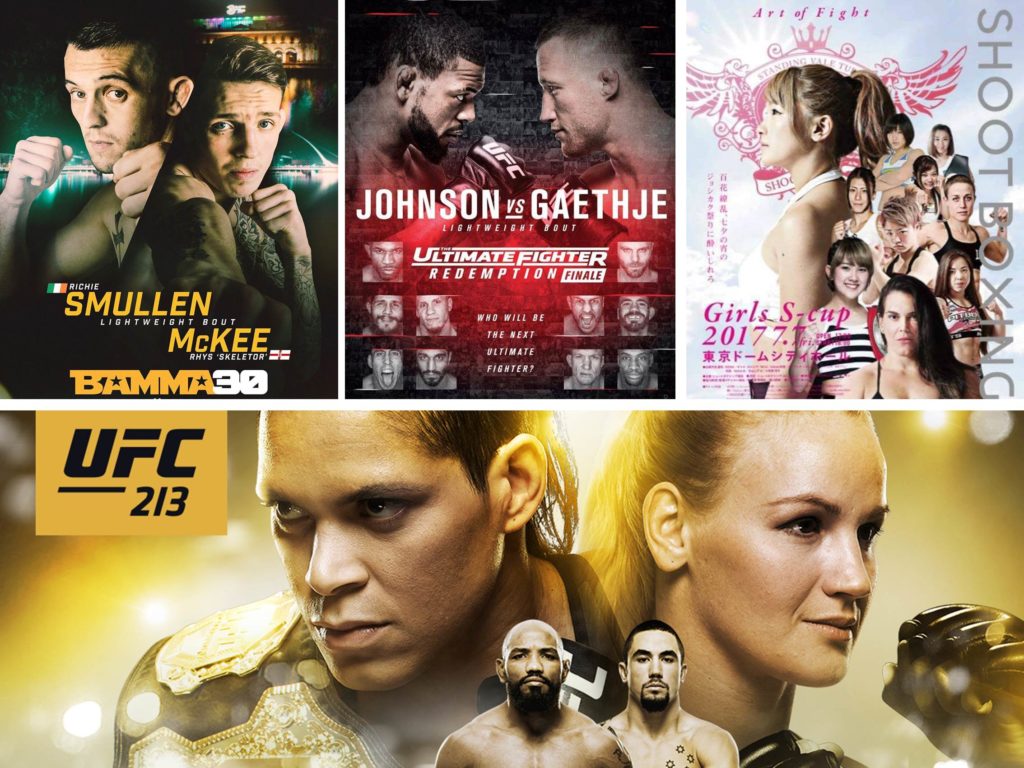 Weekendowy rozkład jazdy: UFC 213, TUF 25 Finale, BAMMA 30, Shoot Boxing Girl’s S-Cup 2017