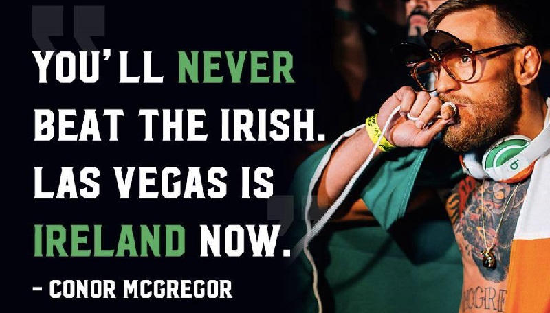 Irlandzcy fani Conora McGregora przejmują T-Mobile Arenę w Las Vegas [WIDEO]