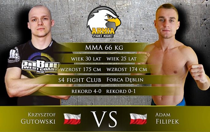 Krzysztof Gutowski vs. Adam Filipek na gali Armia Fight Night