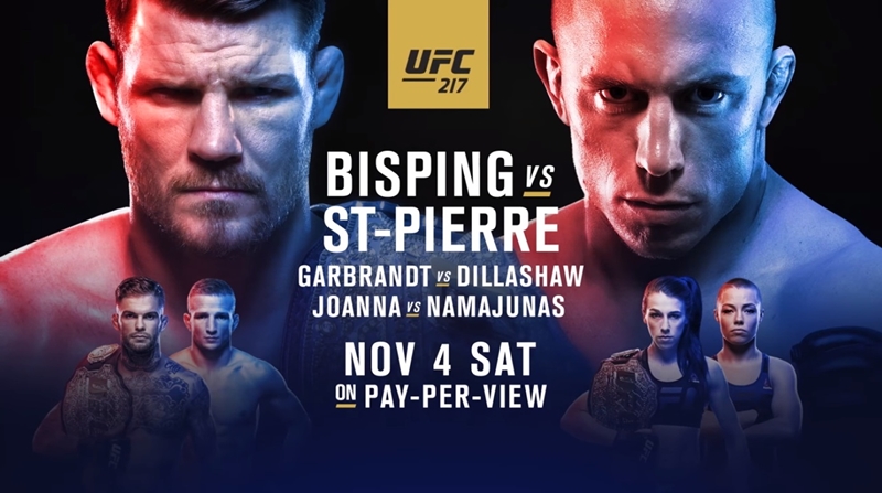 UFC 217: Bisping vs. St. Pierre – wyniki