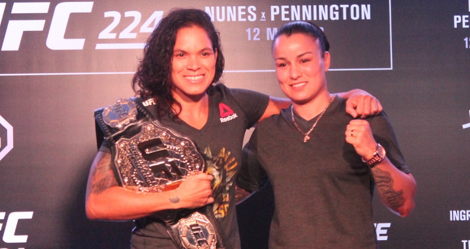 Pierwsze spotkanie oko w oko Amandy Nunes z Raquel Pennington przed UFC 224 [WIDEO]