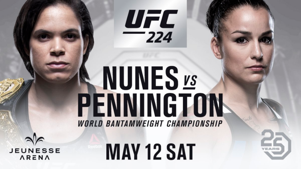 Amanda Nunes vs Raquel Pennington walką wieczoru gali UFC 224