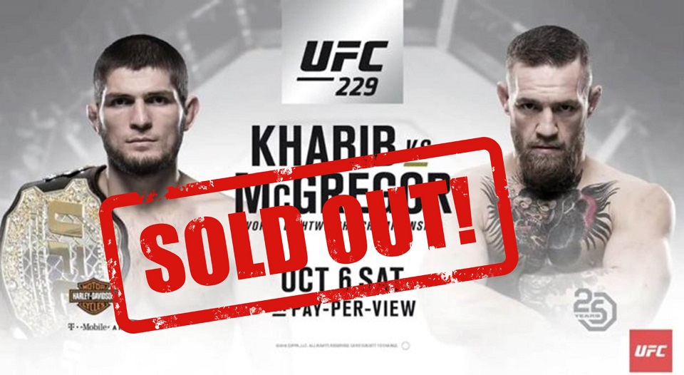 Bilety na UFC 229: Khabib vs. McGregor wyprzedane w 3 minuty!