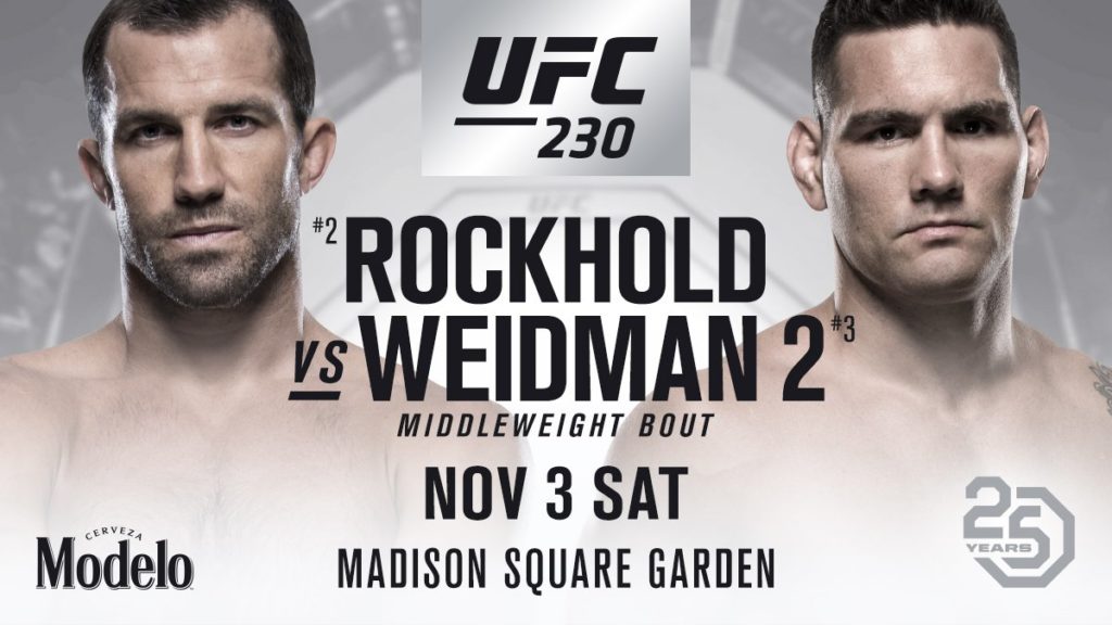 OFICJALNIE: rewanżowe starcie Rockhold vs. Weidman na UFC 230