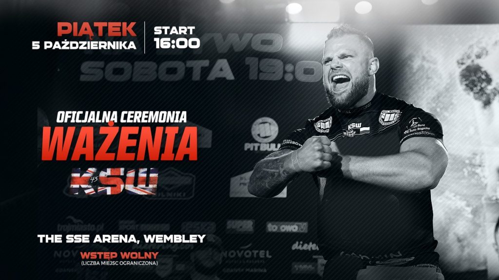 Oficjalna ceremonia ważenia przed KSW 45 w piątek o godzinie 17:00 (czasu polskiego)