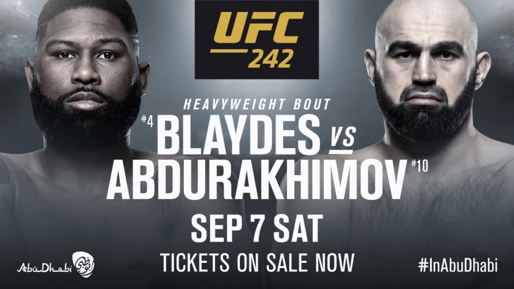 Curtis Blaydes vs. Shamil Abdurakhimov ogłoszone na galę UFC 242 w Abu Dhabi