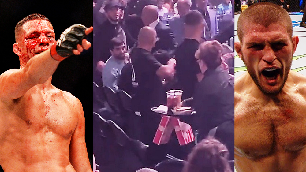 Khabib Nurmagomedov i Nate Diaz starli się na UFC 239, interweniowała ochrona [WIDEO]