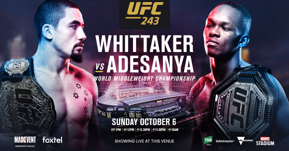 UFC 243: Whittaker vs. Adesanya – karta walk. Gdzie i jak oglądać?