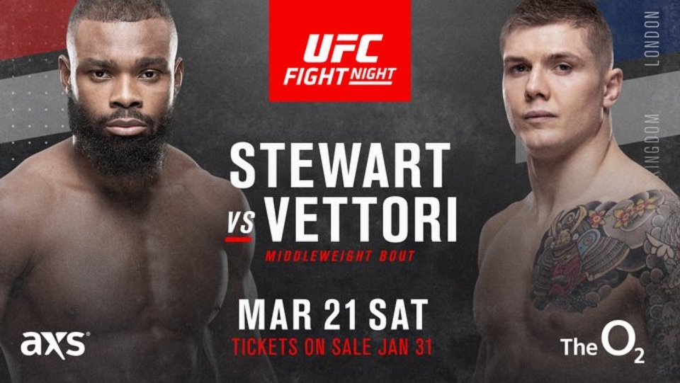 Darren Stewart zmierzy się z Marvinem Vettorim na UFC on ESPN+29 w Londynie