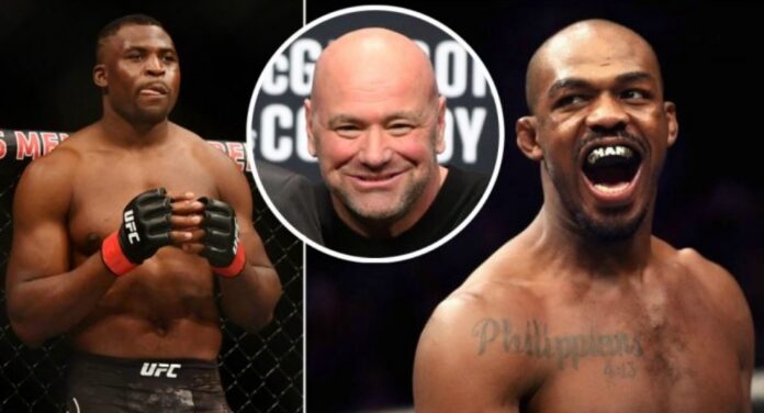 Dana White, Jon Jones, Francis Ngannou