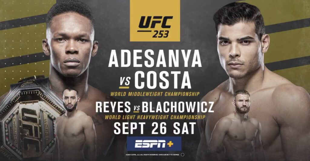 UFC 253: Adesanya vs. Costa oraz Reyes vs. Błachowicz – zapowiedź [WIDEO]