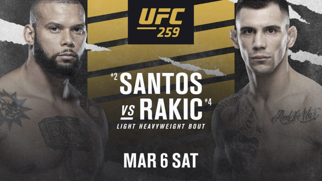 OFICJALNIE: Thiago Santos zmierzy się z Aleksandarem Rakicem na UFC 259