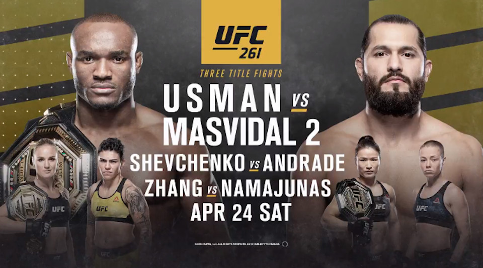 Usman vs. Masvidal 2 walką wieczoru UFC 261 – gali organizowanej przy udziale publiczności