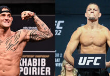 Nate Diaz prowokuje Dustina Poiriera. Poirier odpowiada: Doprowadzę cię do porządku