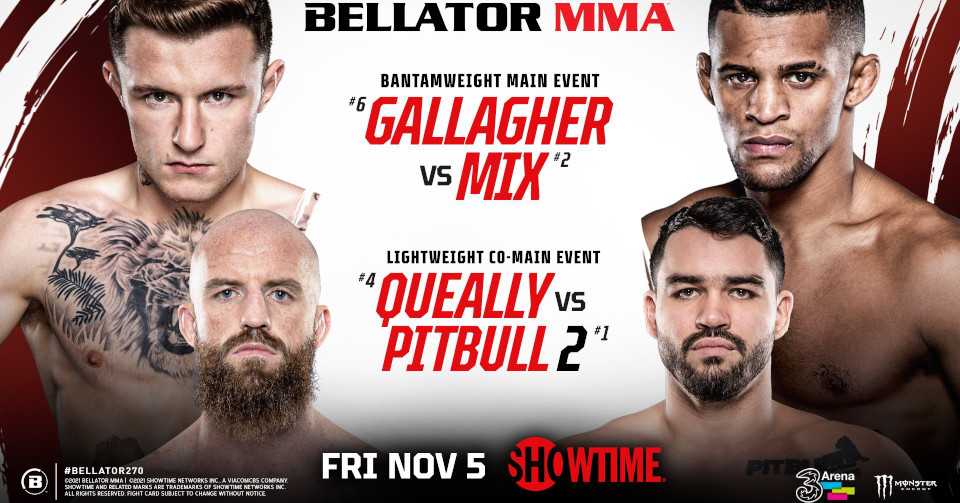 Gallagher vs. Mix i Pitbull vs. Queally 2 – ujawniono dwie główne walki Bellator 270