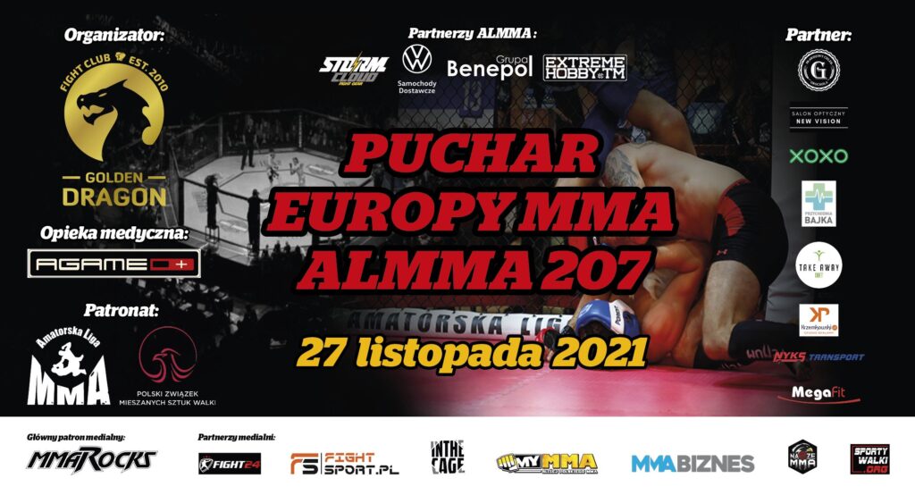 Puchar Europy Amatorskiego MMA i ALMMA 207 – zapraszamy w następny weekend do Bydgoszczy