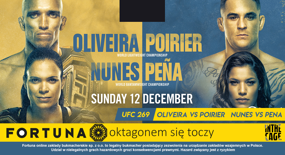 Typowanie walk mistrzowskich UFC 269: Oliveira vs. Poirier i Nunes vs. Pena. Przegląd kursów