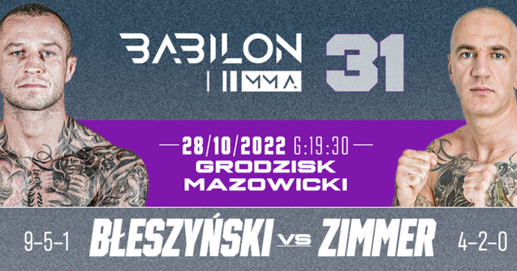 Babilon MMA 31: Błeszyński vs. Zimmer – karta walk. Gdzie i jak oglądać?