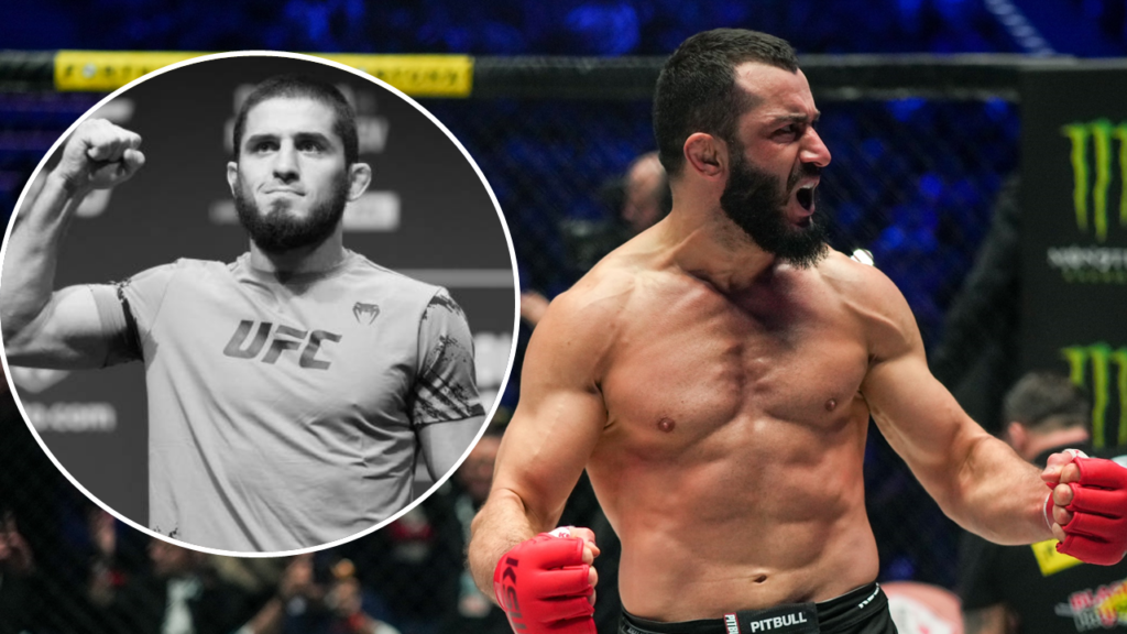 Mamed Khalidov odbiera gratulacje od mistrza UFC – Islama Makhacheva