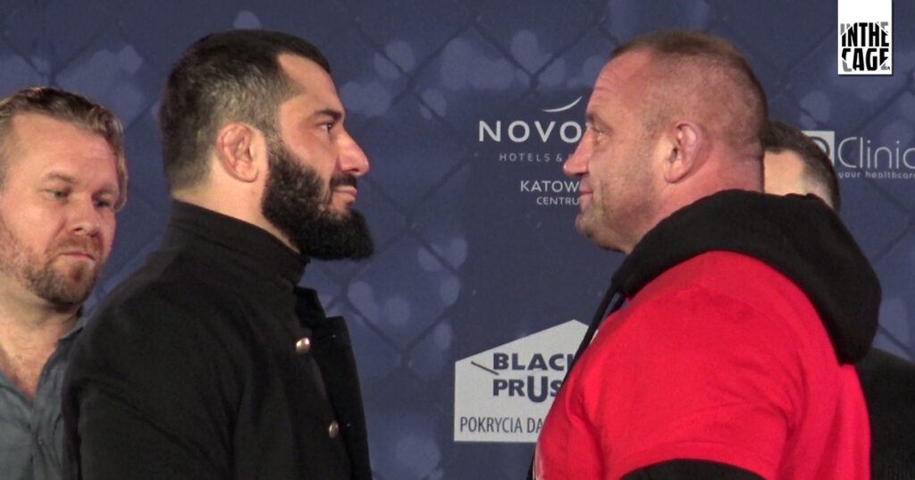 Mamed Khalidov vs. Mariusz Pudzianowski twarzą w twarz przed XTB KSW 77 [WIDEO]