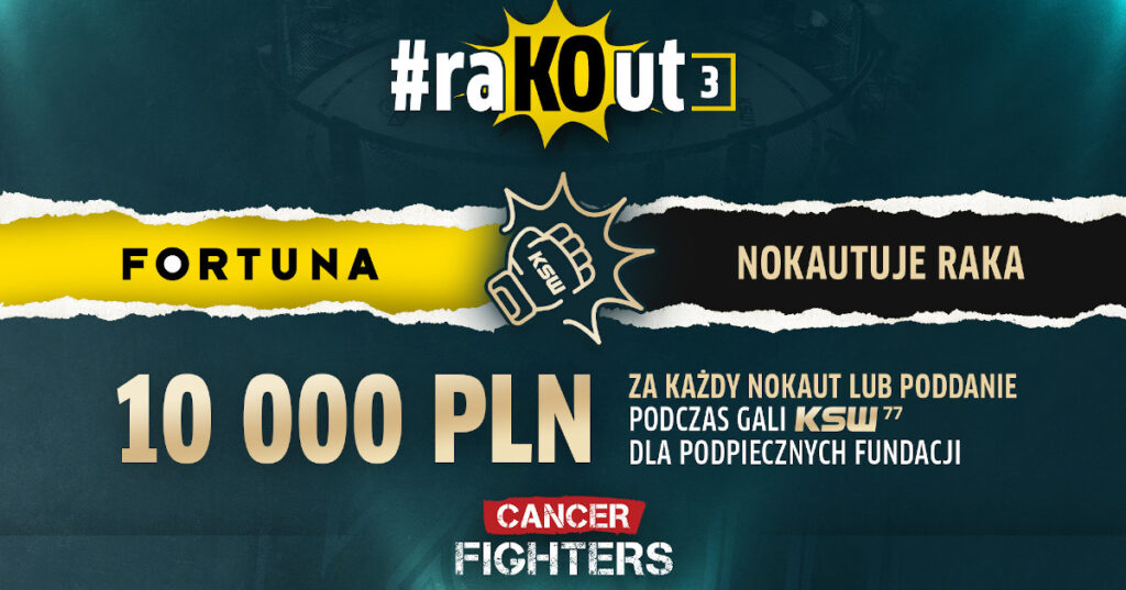 Akcja #raKOut 3 na gali XTB KSW 77! Fortuna wypłaci 10 000 zł za każdy nokaut lub poddanie
