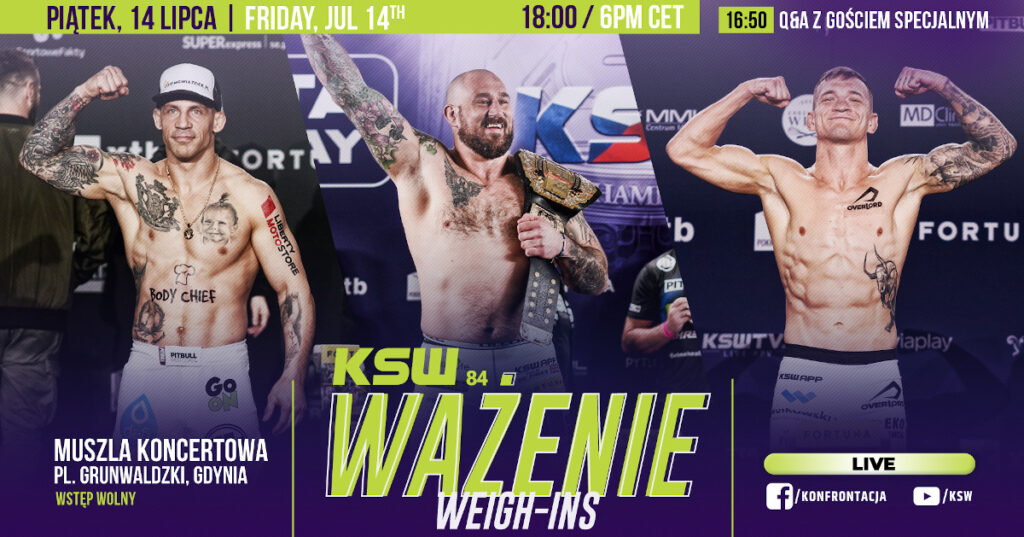 Ceremonia ważenia przed KSW 84 i Q&A z Przybyszem. Oglądaj na żywo [WIDEO]