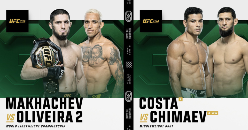 Makhachev vs Oliveira 2 i Costa vs Chimaev na UFC 294