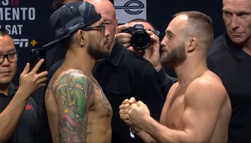 Mateusz Rębecki oko w oko z Diego Ferreirą przed UFC St. Louis [WIDEO]