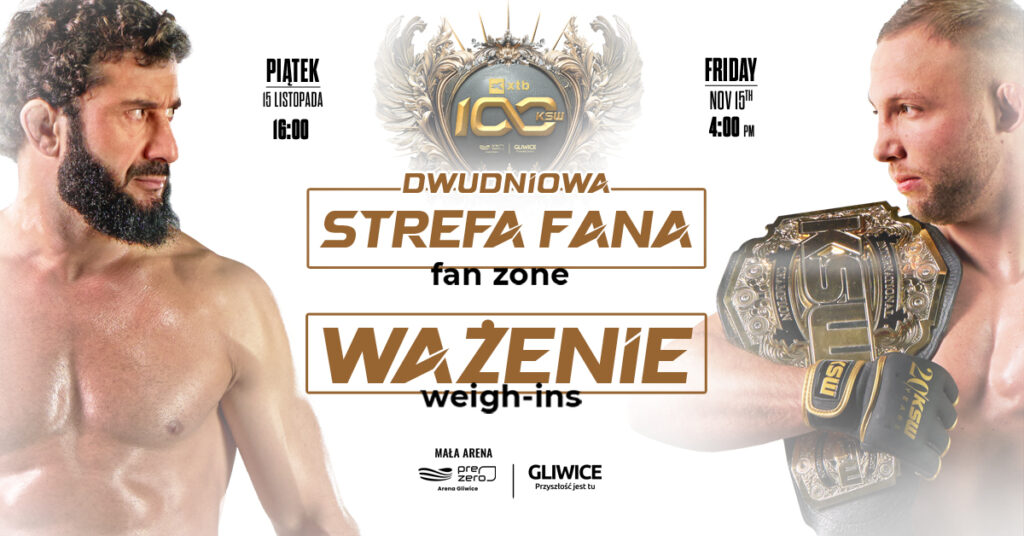 Gratka dla fanów – dwudniowa Strefa Fana oraz ważenie przed XTB KSW 100