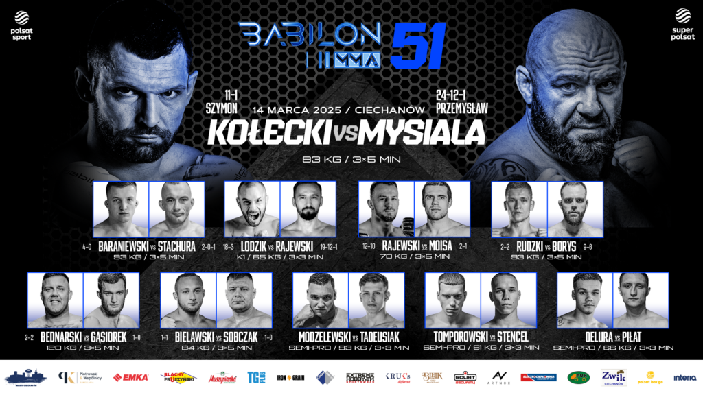 Sprawdź aktualną kartę walk gali Babilon MMA 51