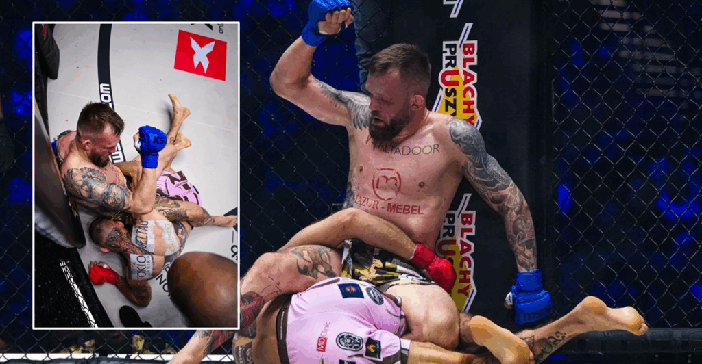 XTB KSW 108: Brutalne łokcie! Adrian Zieliński znokautował Adama Niedźwiedzia! [WIDEO]