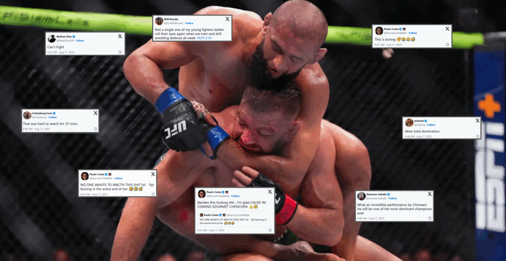 Nikt nie chce oglądać takiego g**na! – świat MMA reaguje na main event UFC 319 Nikt nie chce oglądać takiego g**na! – świat MMA reaguje na main event UFC 319