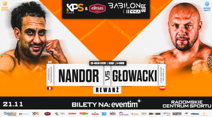 Krzysztof Głowacki dostał rewanż z Jordanem Nandorem na gali KPS Food & Elmas Babilon MMA 55