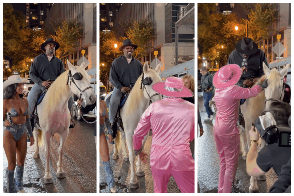 Jon Jones znowu kpi z Toma Aspinalla. Przyjechał na ważenie… na koniu z opaską na oku! [WIDEO]