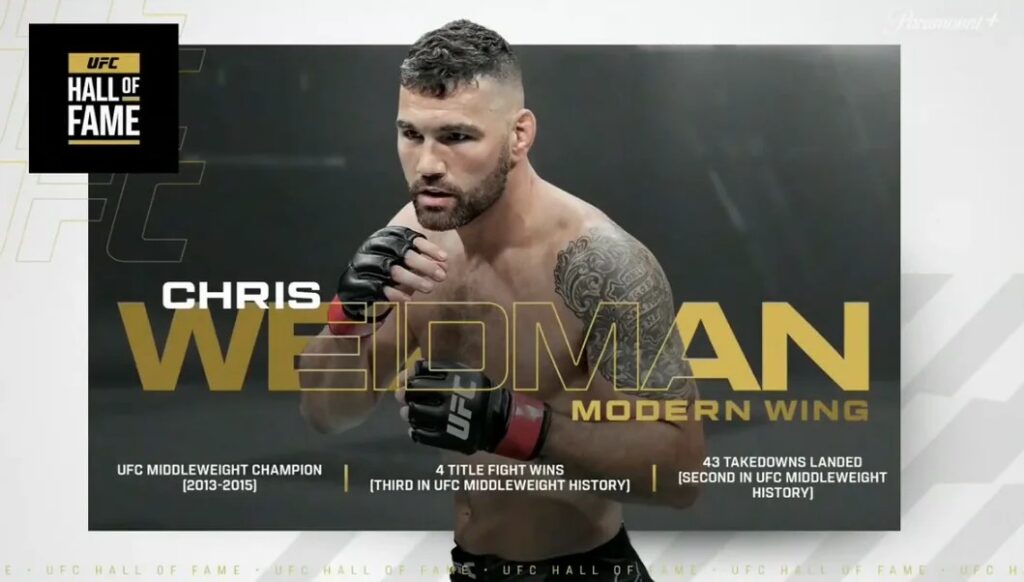 Chris Weidman w Hall off Fame UFC. „Zmienił krajobraz wagi średniej na zawsze” Chris Weidman w Hall off Fame UFC. „Zmienił krajobraz wagi średniej na zawsze”