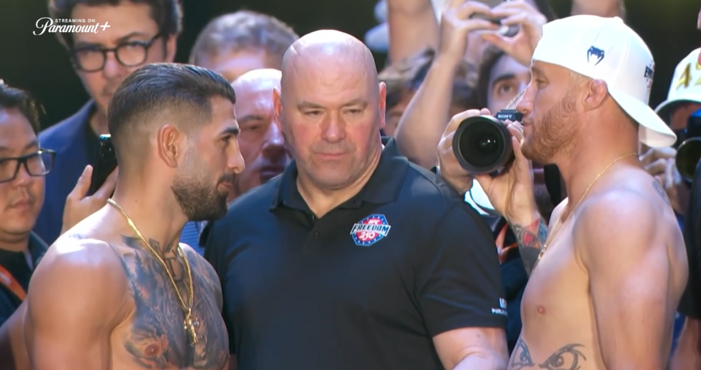 Biały Dom w tle, orzeł nad głowami. UFC Freedom 250 rozpoczęło się od spektakularnej ceremonii ważenia [WIDEO]