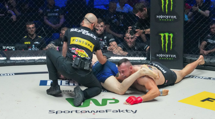 XTB KSW 119: Adam Masaev błyskawicznie poddał Konrada Rusińskiego! [WIDEO]