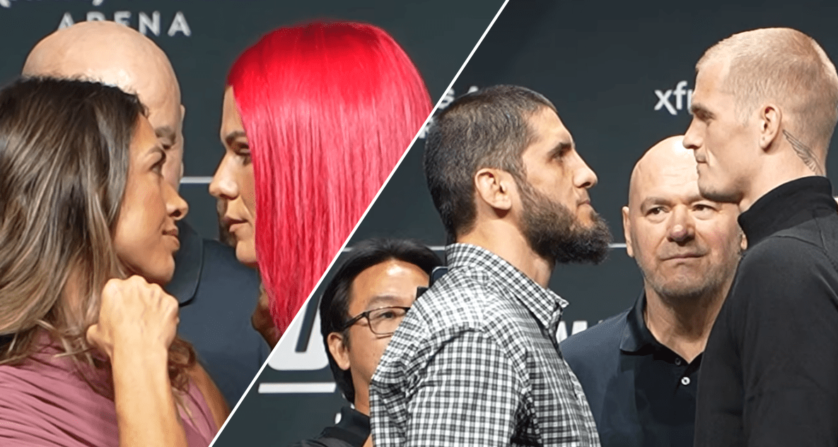 Bohaterowie walk mistrzowskich UFC 330 twarzą w twarz [WIDEO]
